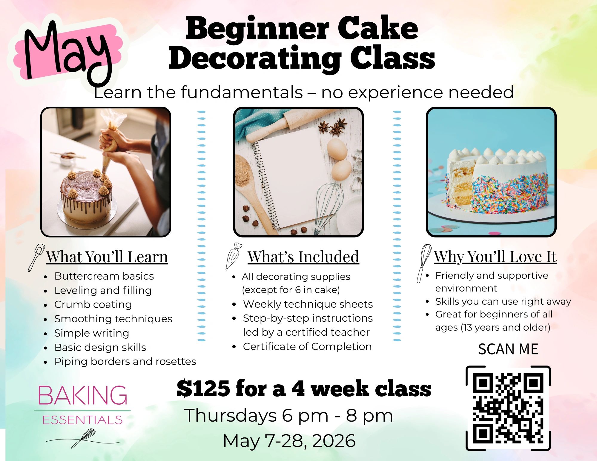 Beginners Decorating Class - May 7-28, 2026